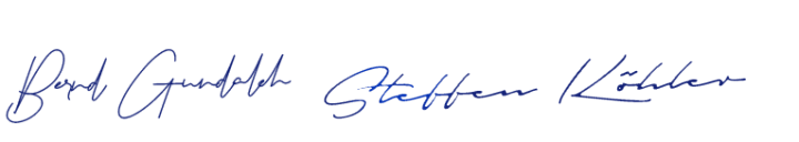 Unterschriften Bernd und Steffen, Handwertig GmbH